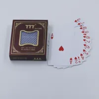 Espessura e tamanho personalizado abs poker card 777 310gsm preto núcleo papel jogando em estoque