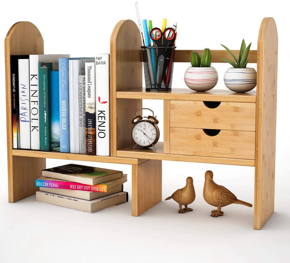 Office Desk Wooden Book Shelf Desktop storage Desk Bookcase For Student Des