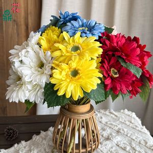 Chrysanthème artificiel en mousse, tournesol à 7 têtes, fleur en soie pour la décoration de la maison et des mariages - Product Image 2