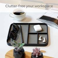 Plateau de rangement en cuir PU multifonctionnel pour clés, montres, portefeuilles, bijoux, petits objets, pour l'entrée, le bureau, plateau de rangement organisé divisé