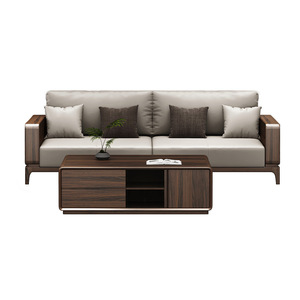 Dazhang Jiaju Modern Walnut Wood Sofa <b>U</b> Shape Removable Washable Storage <b>Living</b> Room Furniture - Product Image 5