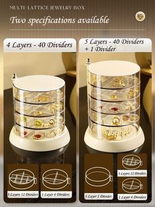 2-3 Layer High Capacity Glossy PP Eco-friendly Cream Yellow/Cream White Standing Type Desktop <b>Drawer</b> <b>Storage</b> <b>Box</b> Multifunction - Product Image 2
