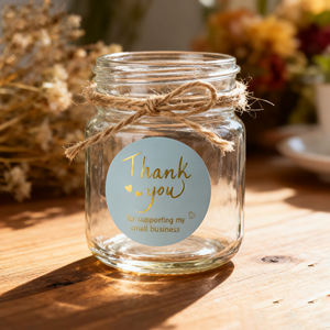 Autocollants Personnalisés « Merci » avec Votre Logo de Marque, Ronds en Vinyle pour Scellage d'Emballages de Petites Entreprises - Product Image 3