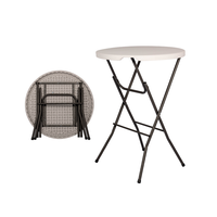 Table de buffet pliante moderne en plastique noir portable pour événements festifs, utilisation en extérieur, salle à manger de villa