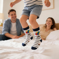 Chaussettes pour tout-petits personnalisées, élégantes, rayées en 3D, respirantes, antidérapantes, sportives, avec bordure élastique, en coton mélangé, de haute qualité, confortables