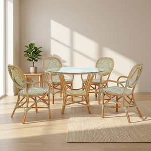 Jamaïque Bistro ensemble de salle à manger élégant rotin tissé à la main chaises Table pour jardin salon Durable confortable pour meubles de maison - Product Image 1