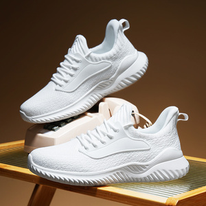 Scarpe da Corsa in Mesh Bianche e Nere da Uomo, Taglie Grandi US 13 14 EU 47 48, Sneakers Atletiche Comode <span class=keywords><strong>per</strong></span> Allenamento e Camminata - Product Image 4