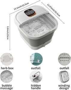 2025 portátil eléctrico rotativo pie Spa baño masajeador pantalla táctil temperatura Control de calor alivio del estrés Soaker masajeador de pies - Product Image 3