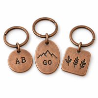 Porte-clés personnalisé avec initiales et motif naturel, logo de marque, cadeau promotionnel d'entreprise, fournisseur en gros, fabricant de porte-clés