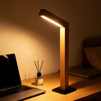 Lampe de table contemporaine simple en bois massif 4-en-1, magnétique, rechargeable, LED, portable, applique murale avec variateur tactile
