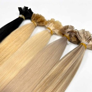 Extensions de cheveux humains européens 100% naturels à pointe plate, double épaisseur, cuticules alignées, Remy vierges, doux et naturels, vente en gros directe d'usine - Product Image 1