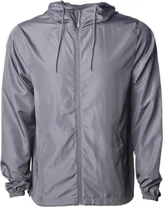 Jaket Hoodie tambal sulam untuk pria, jaket Windbreaker olahraga lari luar ruangan bersirkulasi dengan Logo kustom musim gugur