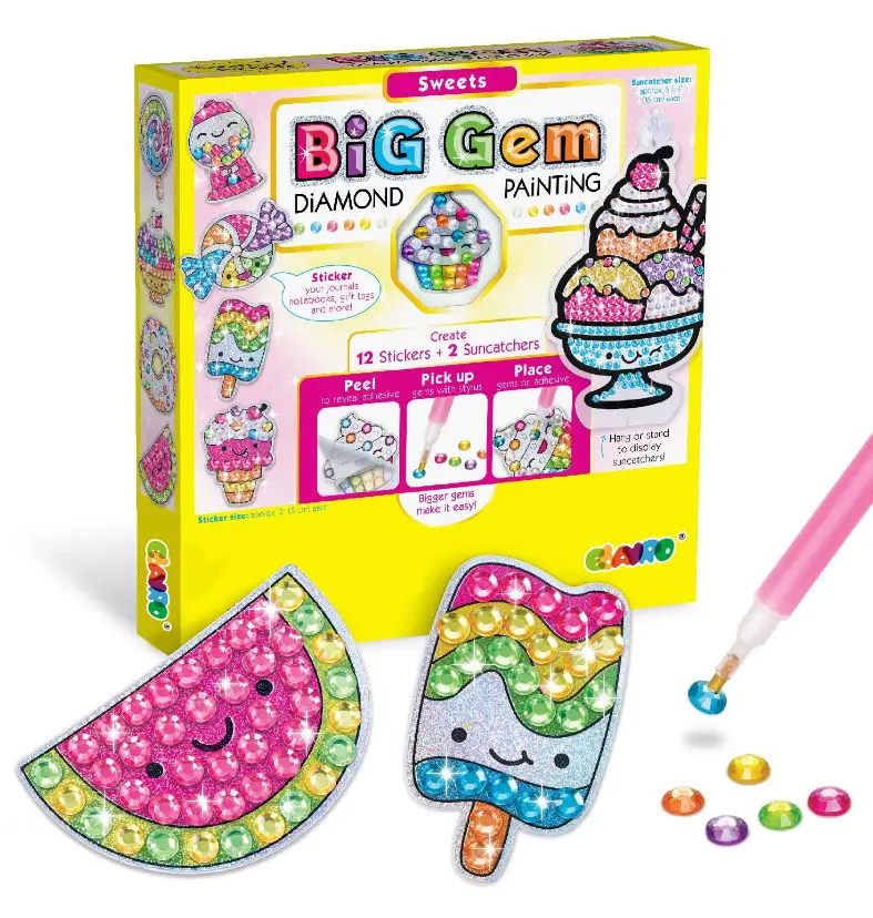 DIY Craft Art Kit Big Gem Stickers Cartoon Magical Diamond Painting Stickers Kit for Kids