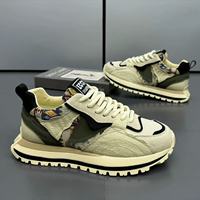 Chaussures de sport brodées de style chinois pour hommes, nouveau modèle d'automne, confortables, avec empeigne en PU et semelle extérieure en TPR, à lacets
