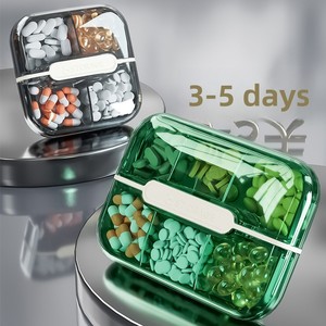 Organizador de Pastillas Semanal Portátil al por Mayor con 4/6 Compartimentos, Estuche de Almacenamiento de Vitaminas para Exteriores, Diseño Rectangular de Plástico Moldeado por Inyección - Product Image 5