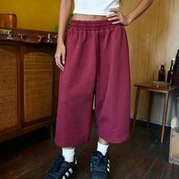 Shorts amples en coton délavé à logo personnalisé, coupe 3/4, style vintage imprimé, grande taille, pour la course à pied, échantillonnage rapide