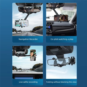 Adjustable <b>Car</b> Rearview Mirror Phone Holder 360° Retractable Cell Phone Holder <b>Clip</b> Phone GPS Support Mobile Phone Mount Stand - Product Image 3