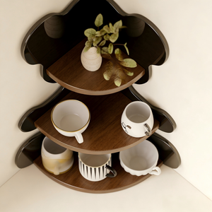 Portabicchieri in Legno a Forma di Orso, Organizzatore a Tre Livelli, Mensola Angolare per Scrivania, Porta Tazze da Caffè e Tè - Product Image 3