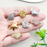 Accessoires de bijoux DIY transfrontaliers très demandés : Fermoirs magnétiques électroplaqués en forme de cœur et d'étoile pour la connexion de bracelets et colliers