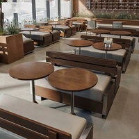 Meubles de restaurant modulaires au design rétro OEM ODM, sièges de comptoir, mobilier commercial, bistrot, café, table et chaises pour café, ensemble de meubles de salle à manger