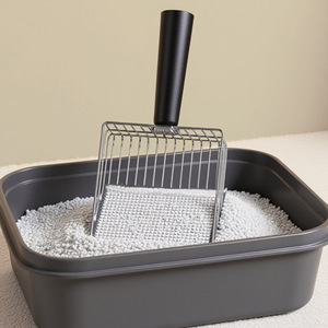 <b>Cat</b> Litter Scoop Set Stainless Steel Fine Pore Rectangle Manual Operation Durable Pet Supply For <b>Cat</b> Litter <b>Box</b> - Product Image 1