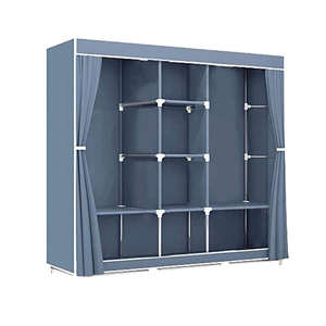 خزانة ملابس قماشية محمولة أنابيب فولاذية بالجملة للتخزين والتعليق خزانة ملابس للمفروشات المنزلية - Product Image 2