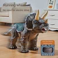 KIDSCOLOR Triceratops, Juguete de Dinosaurio con Sonido y Luz para Niños de 4 a 6 Años, Eléctrico, para Caminar, Sentarse y Deslizarse