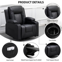 Canapé fonctionnel personnalisé pour salon, fauteuil inclinable électrique en cuir extensible avec fonction pivotante et bascule