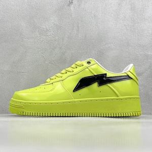 Baskets décontractées et tendance pour hommes en cuir véritable, antidérapantes, respirantes, épaisses, vert fluorescent, idéales pour la marche – Nouvelle collection automne - Product Image 1