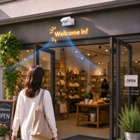 Alarme de fenêtre sans fil portable avec détecteur de mouvement PIR pour la sécurité des entrepôts, sonnette de magasin et carillon d'accueil