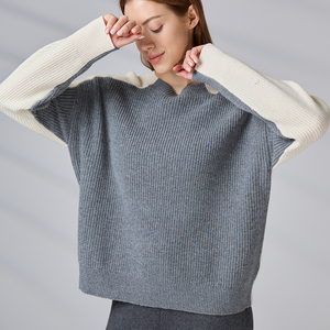 OEM Logo Women's Cashmere Blend Wool Knitted Sweater Crew Neck Long Sleeve <b>Pullover</b> - Product Image 5