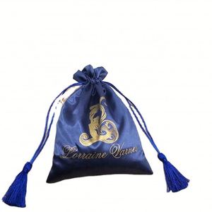 Bolsas de Satén Ecológicas de Lujo con Cordón y Logotipo Personalizado, Bolsitas Pequeñas para Regalos, Joyería y Embalaje Textil - Product Image 3