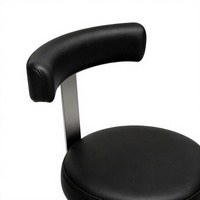 Tabouret pivotant en similicuir PU avec dossier, réglable hydrauliquement, sur roulettes, base à 5 étoiles pour salon de coiffure et institut de beauté