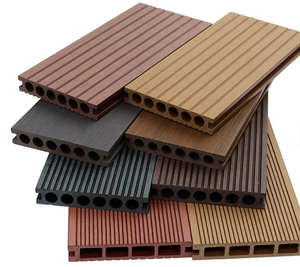 Sâu trực tuyến 18mm Gỗ Tếch woodgrain hiện đại bấm vào ngoài trời <span class=keywords><strong>WPC</strong></span> <span class=keywords><strong>decking</strong></span> gạch hình vuông vườn công viên mothproof bề mặt - Product Image 2