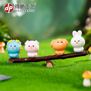 Figuras de animales del zodíaco en miniatura Dp, decoraciones bonitas de resina para adornos de escritorio de coche - Product Image 3