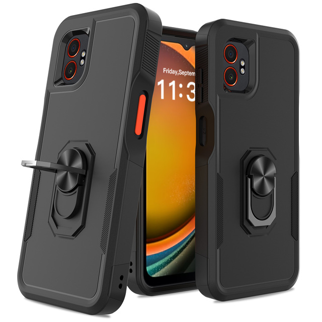 For Samsung Galaxy XCover7 Pro Armor Case Dual Layer Heavy Duty Shockproof Protective Phone Cover Built-in Kickstand Ring Holder