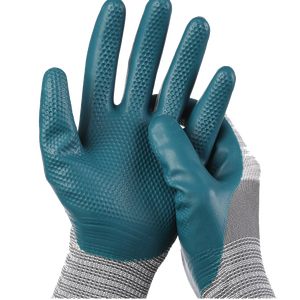 Guantes de trabajo recubiertos de látex, protección de trabajo de alta calidad, color rojo/gris, a la venta - Product Image 4