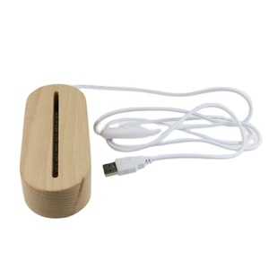 Base De Madeira Oval 7 Cores Mudar Cabo Usb para Personalizado Levitating Banco Acrílico Lâmpada Luz Presente - Product Image 1
