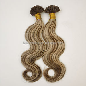 Extensiones de cabello de queratina preadheridas con punta en U de doble dibujado 100% cabello Remy al por mayor extensiones de uñas peruanas - Product Image 6