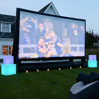 Écran de projection gonflable mobile d'extérieur, écran gonflable pour films, télévision, projection portable, écran de cinéma maison avec souffleur