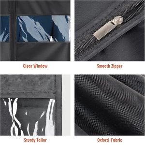 <span class=keywords><strong>Housse</strong></span> <span class=keywords><strong>de</strong></span> rangement suspendue réutilisable en tissu Oxford <span class=keywords><strong>pour</strong></span> vêtements, anti-humidité et anti-poussière, avec fenêtre transparente et fermeture éclair, organisateur <span class=keywords><strong>de</strong></span> placard - Product Image 3