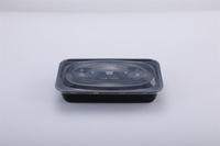 Boîte carrée jetable en plastique PP noir avec couvercles, offrant une protection sûre et une protection de l'environnement, pratique