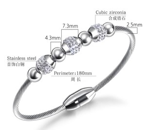 Mode Lisse En Acier Inoxydable Plaqué Or Perle Ronde <span class=keywords><strong>Bracelet</strong></span> Zircon Diamant <span class=keywords><strong>Bracelet</strong></span> <span class=keywords><strong>Bracelet</strong></span> pour Femmes Bijoux - Product Image 5