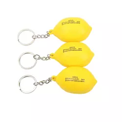 Custom Logo PU Anti Stress Ball Keychain Lemon Antistress Keyring - Product Image 4