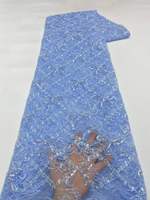Tissu en dentelle écologique brodé de perles et de sequins floraux de luxe jaunes