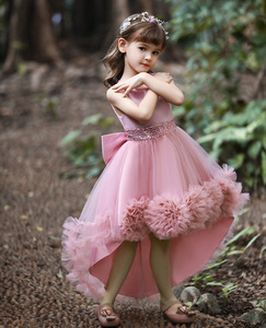 ชุดเดรสเจ้าหญิงหางยาวประดับดอกไม้หรูหรา สั่งตัดได้ ขายส่ง ปี 2026 ชุดฟูฟ่องสำหรับเด็กผู้หญิง สำหรับการแข่งขันเปียโน - Product Image 3