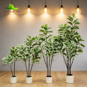 ต้นไทรประดิษฐ์ LONGSTAR ต้นไทรปลอมแบบมีลวดลายสวยงาม ต้นไม้ปลูกในกระถาง เหมาะสำหรับตกแต่งภายในบ้าน ไม่ต้องดูแลรักษา - Product Image 1