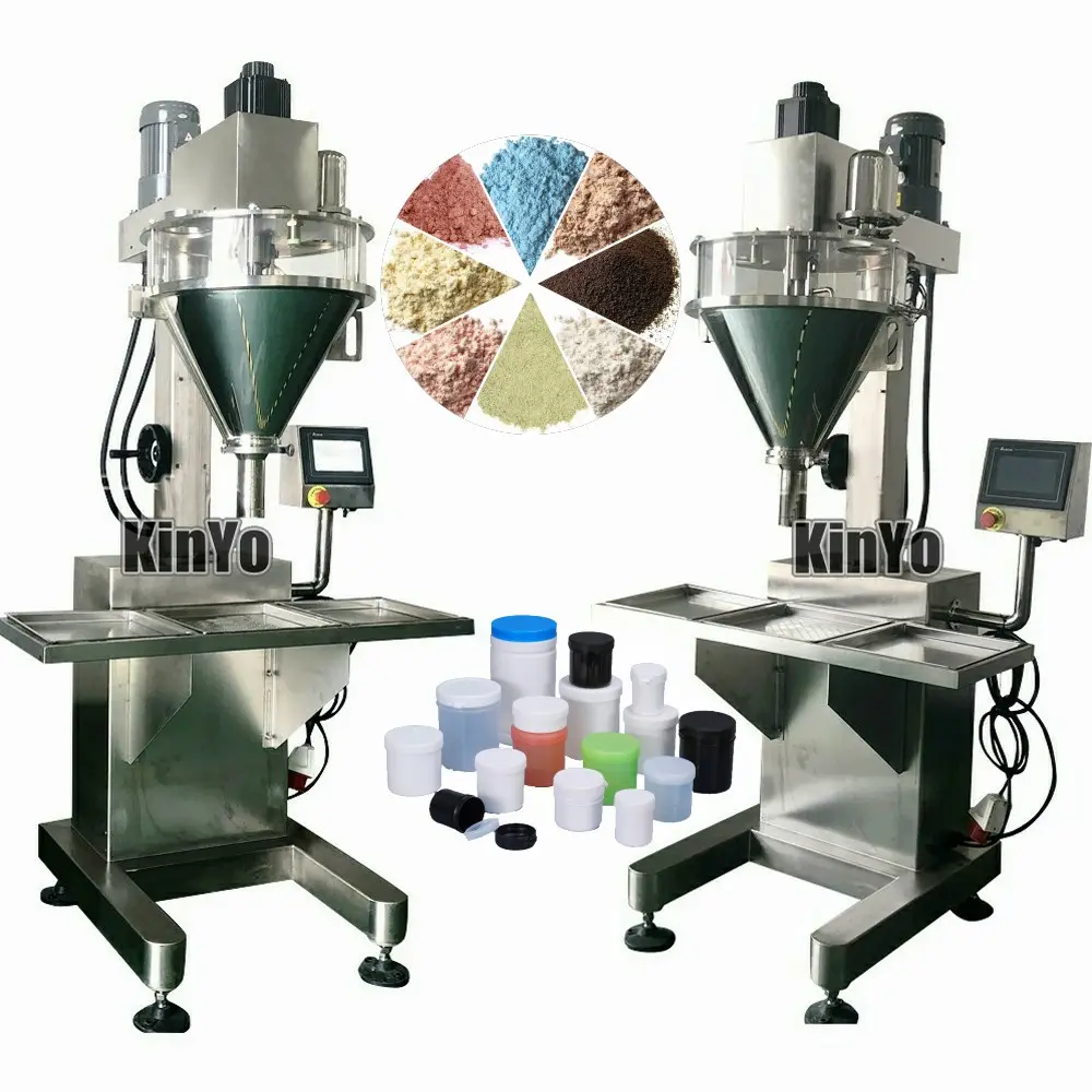 KinYo Powdered Material Milk Herb Condiment Cosmetics Volumetric Gravimetric SS304 SS316 SS316L Auger Filling Machine