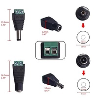 Conector Macho de 1 CC 5.5*2.1mm y Adaptador de Corriente con Terminal de Tornillo para Cámaras CCTV o Tiras LED
