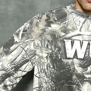 Camisetas de Manga Larga con Estampado de Camuflaje Personalizadas para Hombre, Ropa Urbana, Camisetas Gráficas de Algodón Oversize con Impresión DTG, Proveedor Mayorista - Product Image 3